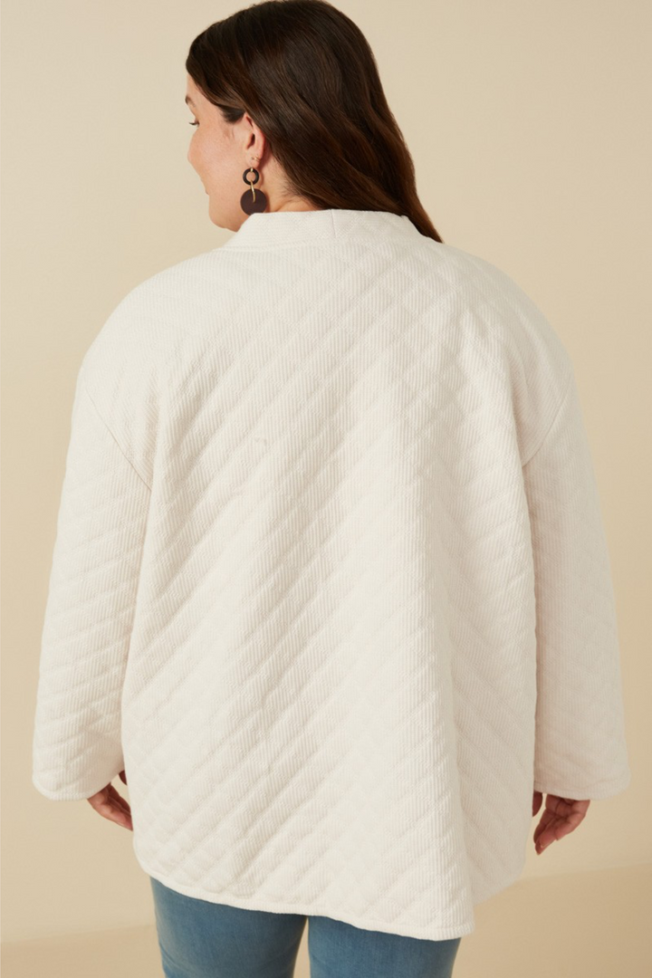 Fallon Quilted Cardigan in Ivory