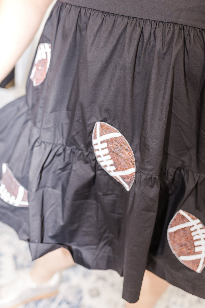 Dallas Sequin Football Tiered Mini Dress