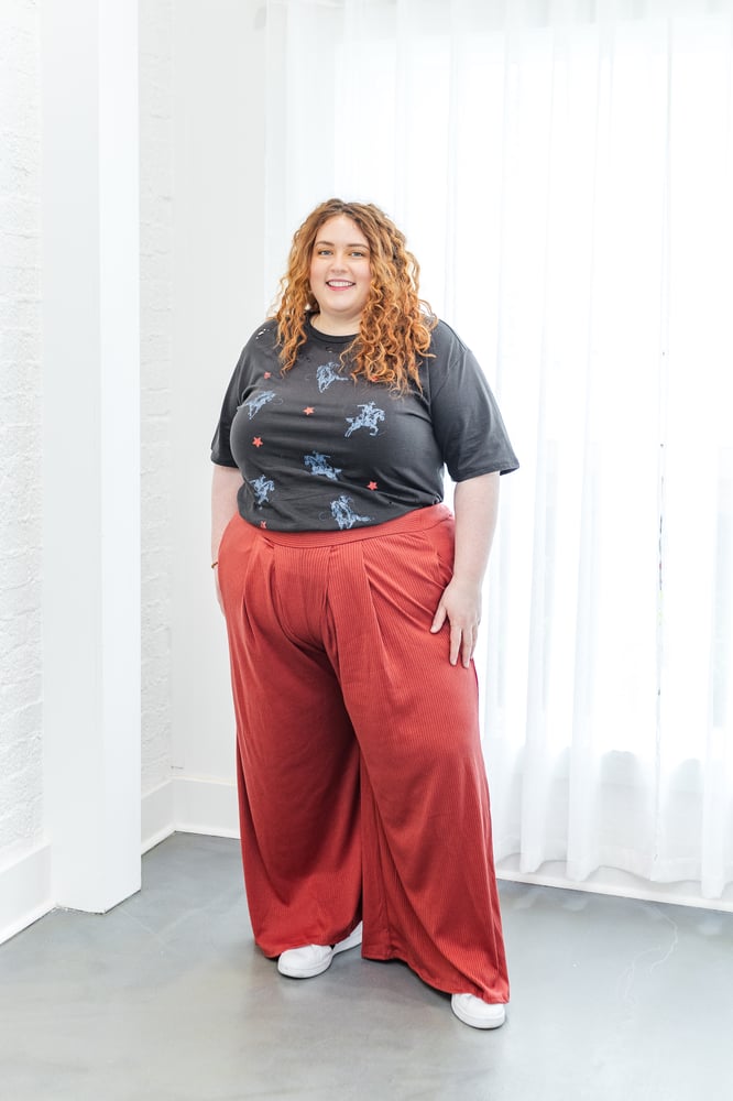 Stella Wide Leg Pants in Rust