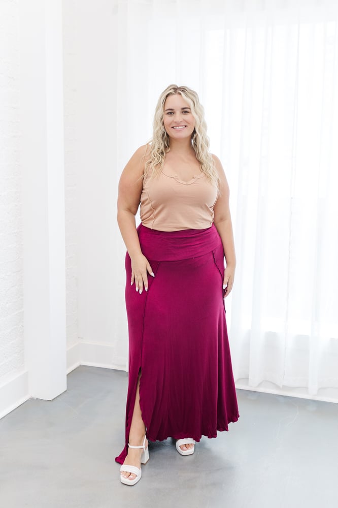 Ophelia Maxi Skirt in Berry