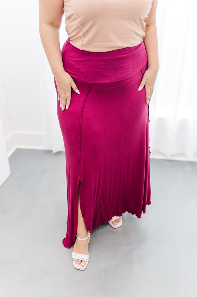 Ophelia Maxi Skirt in Berry