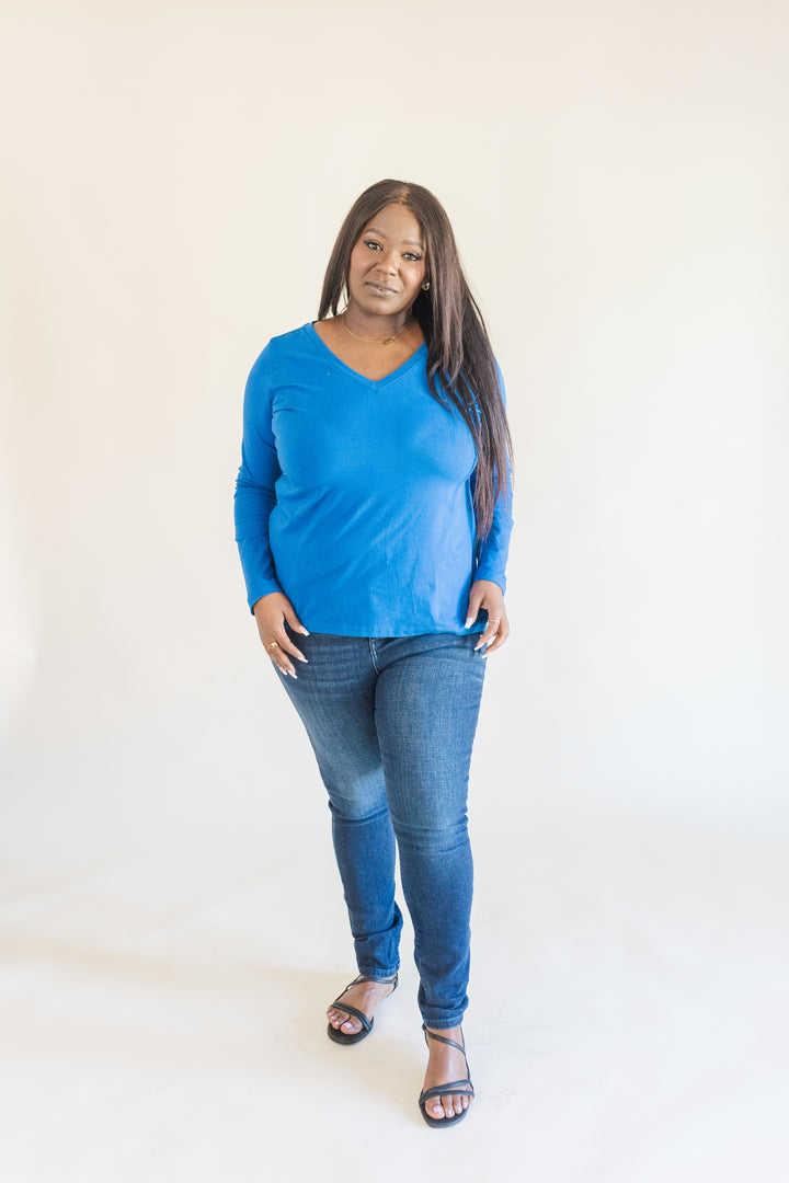 Kendra V-Neck Long Sleeve T-Shirt