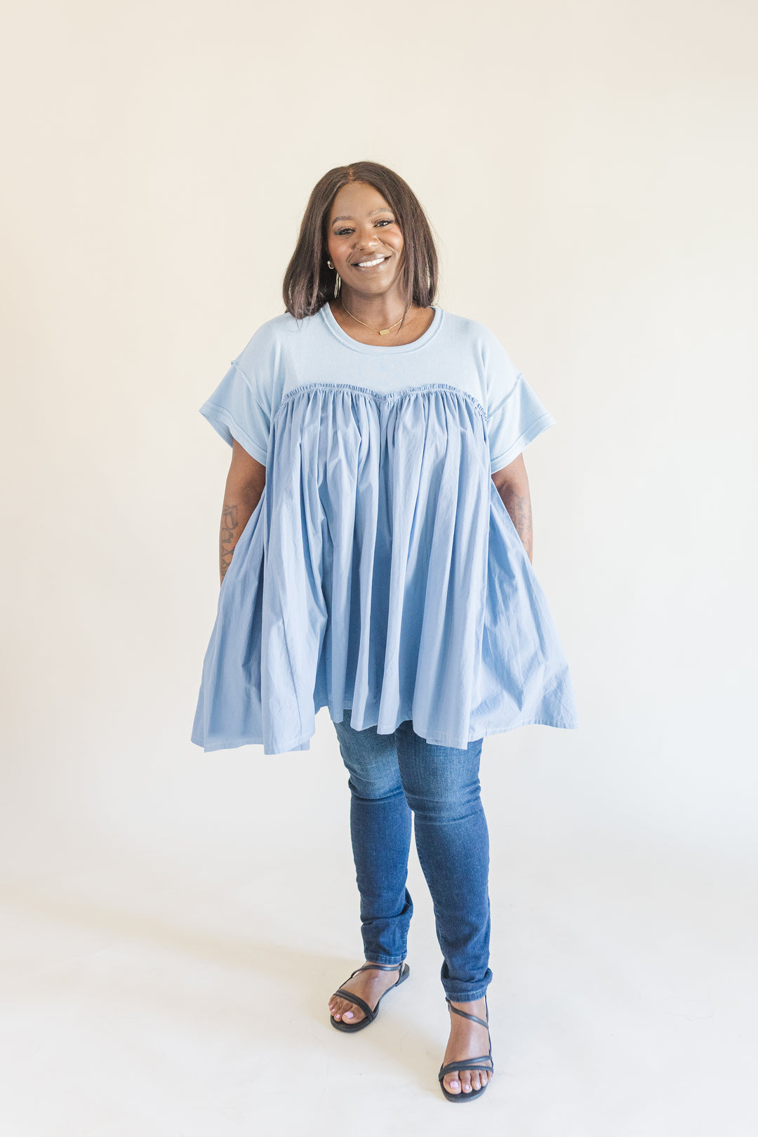 Sadie Babydoll Short Sleeve Tunic