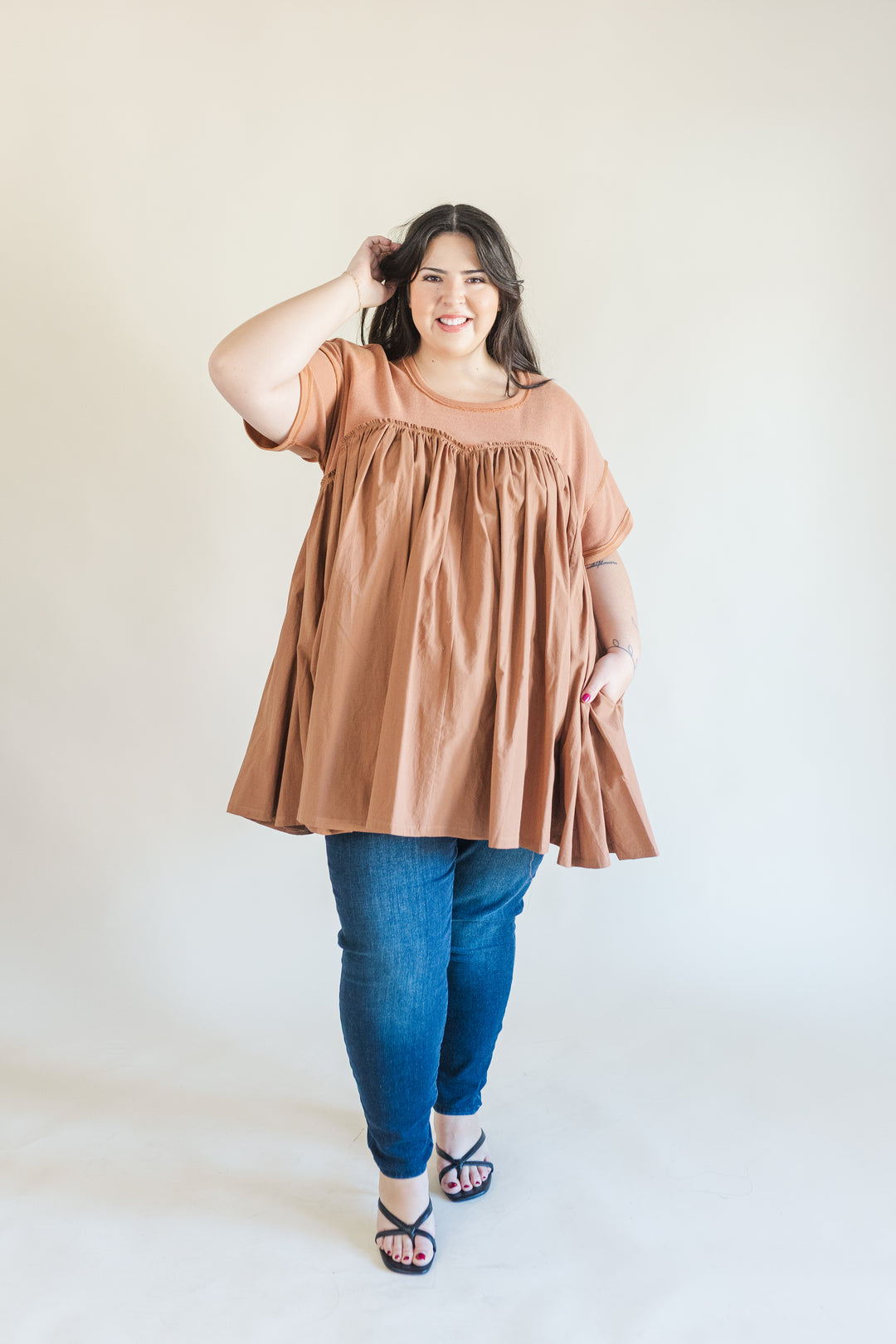 Sadie Babydoll Short Sleeve Tunic