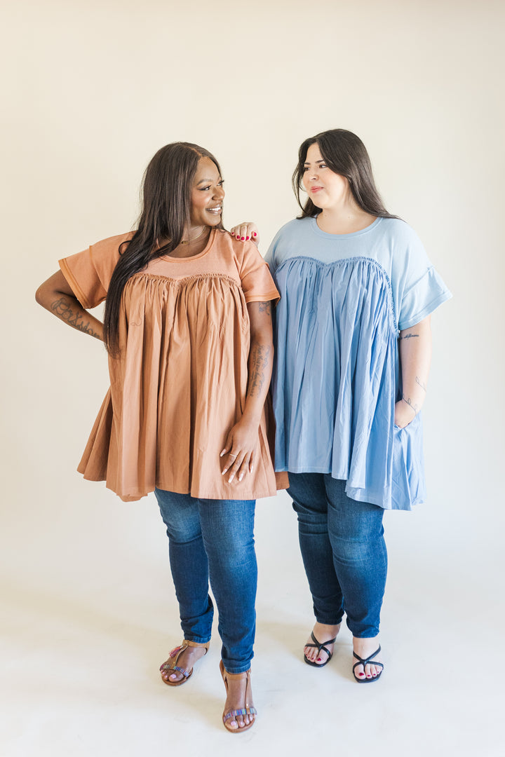 Sadie Babydoll Short Sleeve Tunic