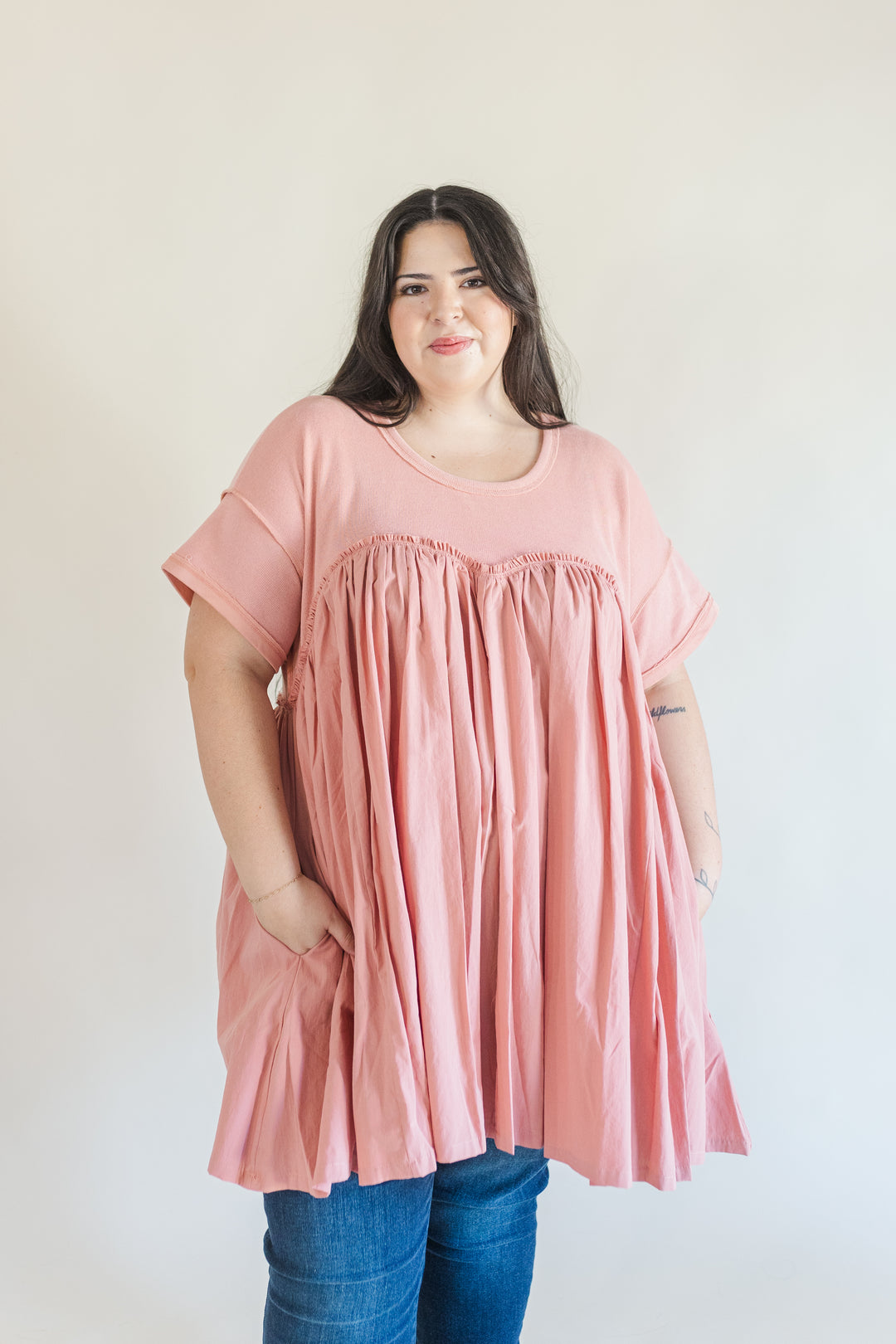 Sadie Babydoll Short Sleeve Tunic