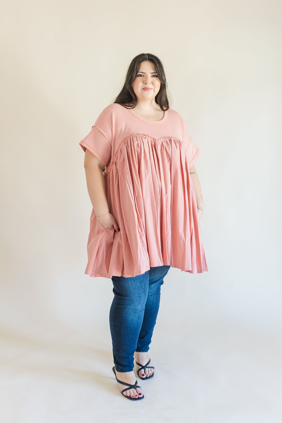 Sadie Babydoll Short Sleeve Tunic