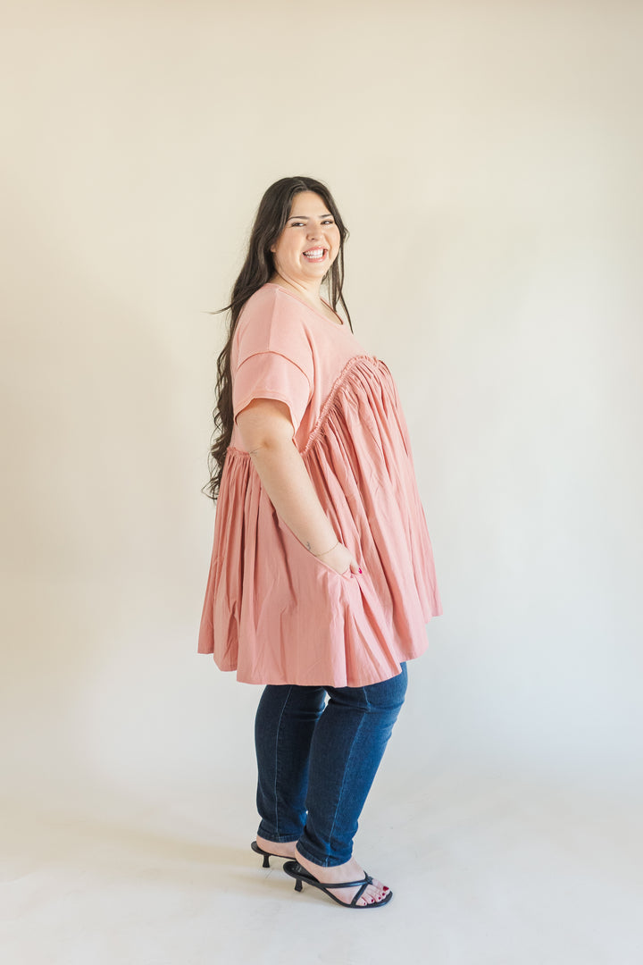 Sadie Babydoll Short Sleeve Tunic