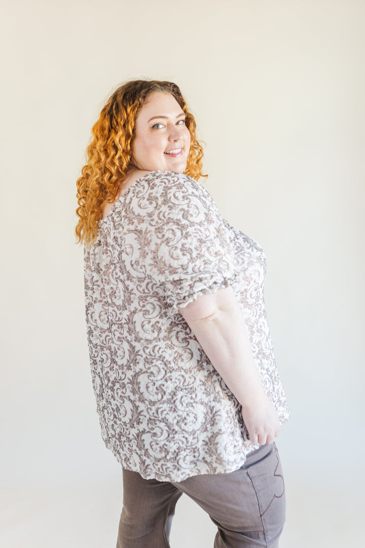 Lydia Off The Shoulder Shimmer Ruffle Sleeve Detail Blouse in Ivory