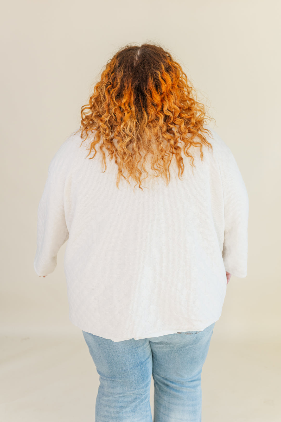 Fallon Quilted Cardigan in Ivory