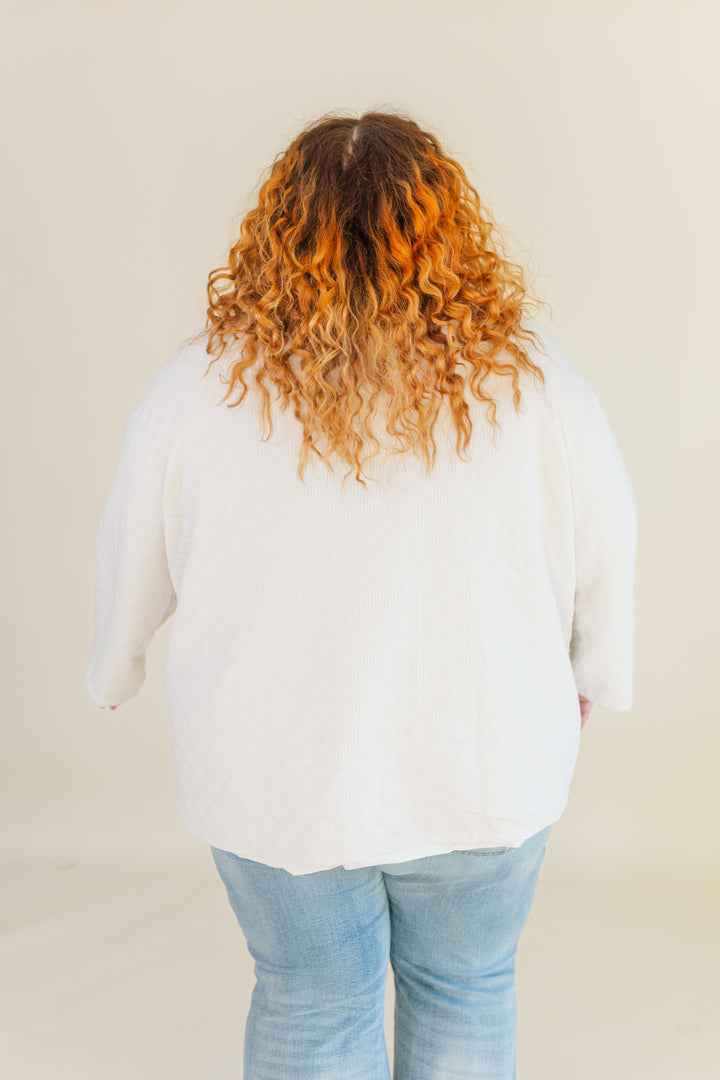 Fallon Quilted Cardigan in Ivory