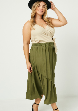 Kara Maxi Skirt in Olive